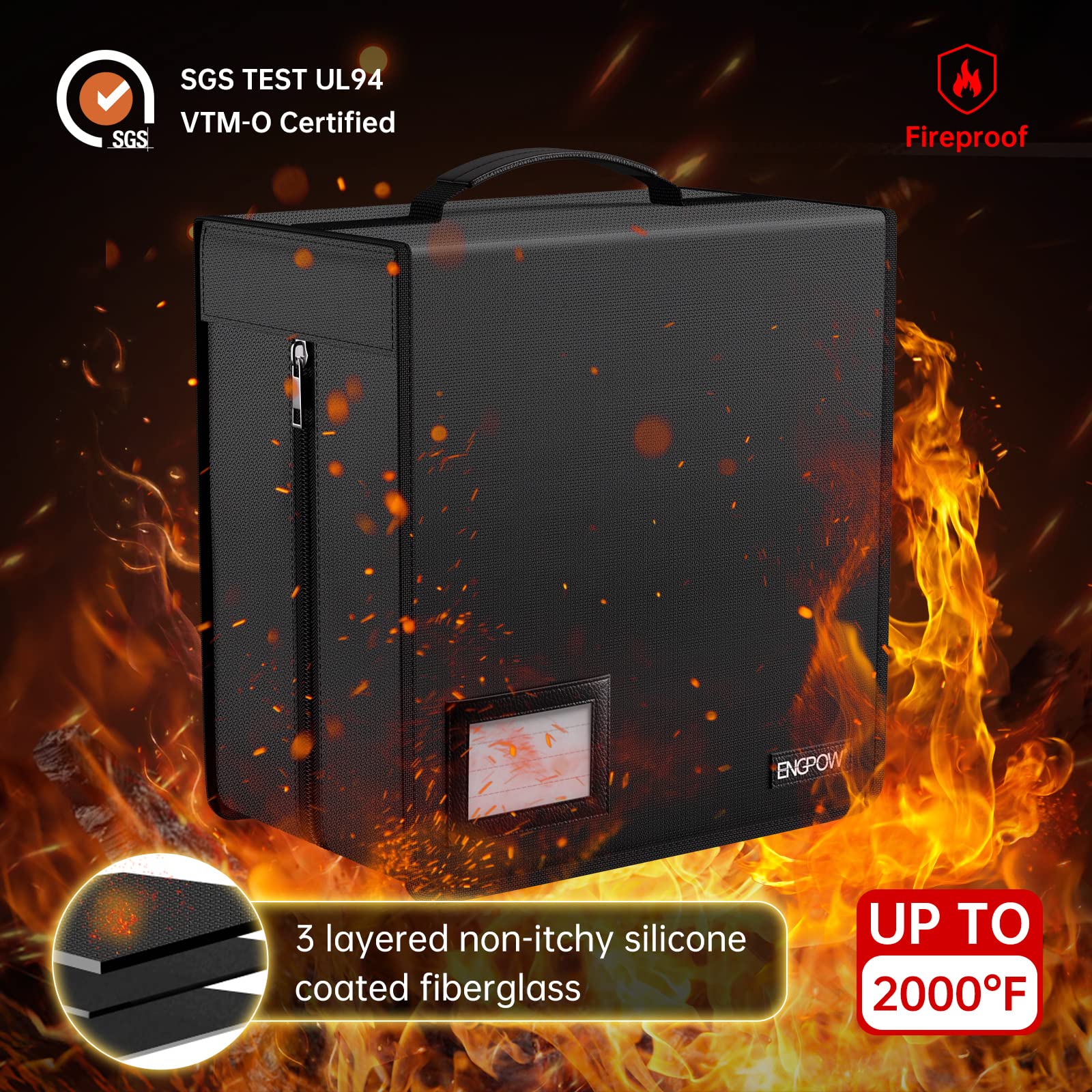 Foto 4 pulgar | Funda Para Cd Engpow Fireproof, Con Capacidad Para 400 Unidades, Negra - Venta Internacional.