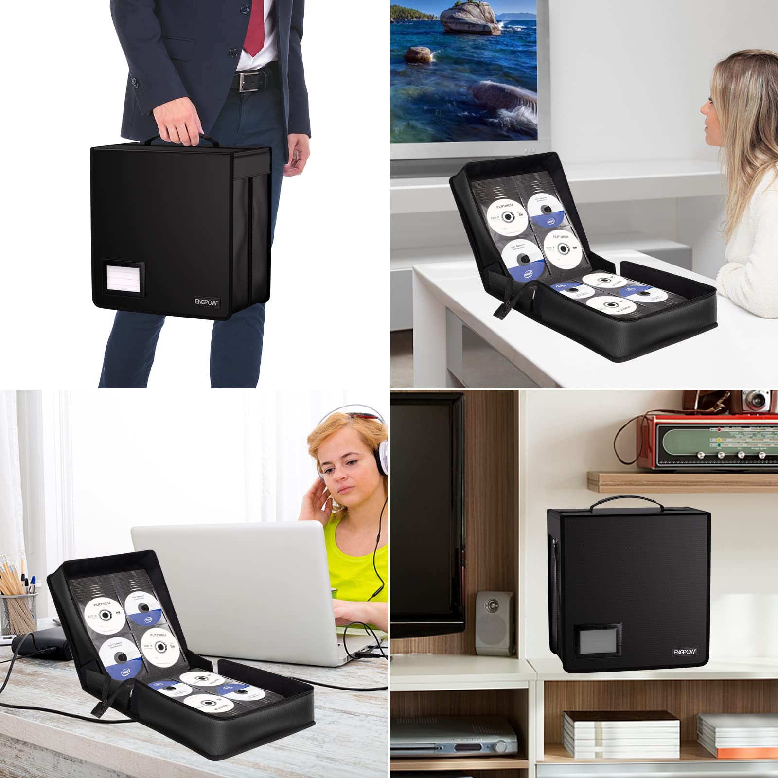Foto 6 | Funda Para Cd Engpow Fireproof, Con Capacidad Para 400 Unidades, Negra - Venta Internacional.