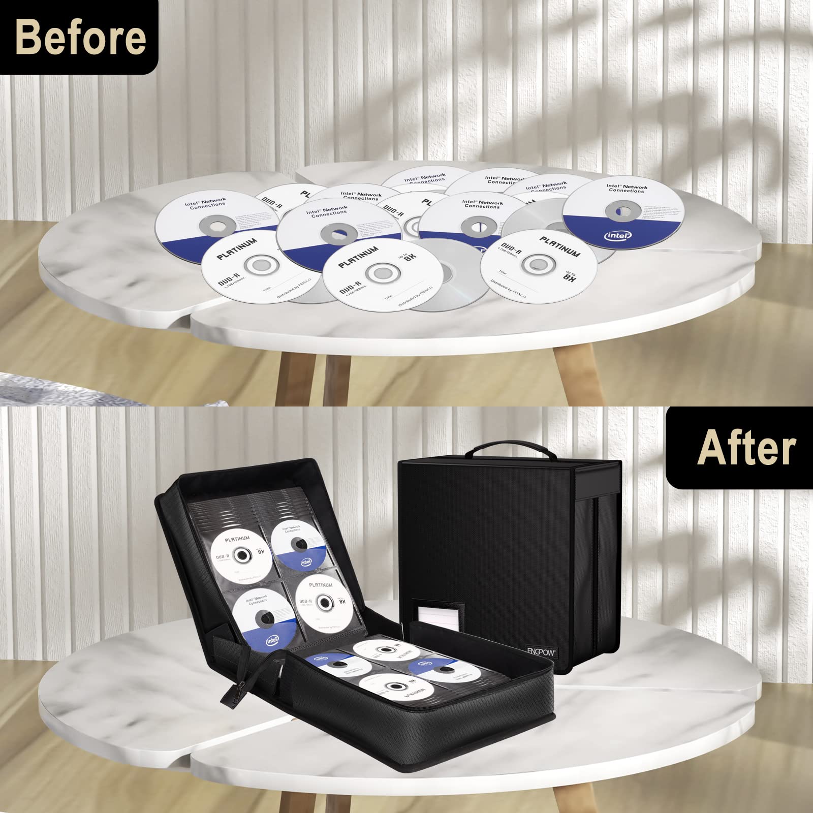 Foto 7 | Funda Para Cd Engpow Fireproof, Con Capacidad Para 400 Unidades, Negra - Venta Internacional.