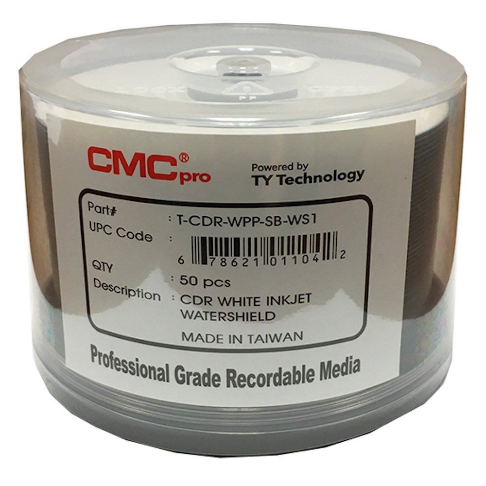 Foto 1 | Cd-r Taiyo Yuden Cmc Pro Watershield De Inyección De Tinta Blanca Brillante X50 - Venta Internacional.