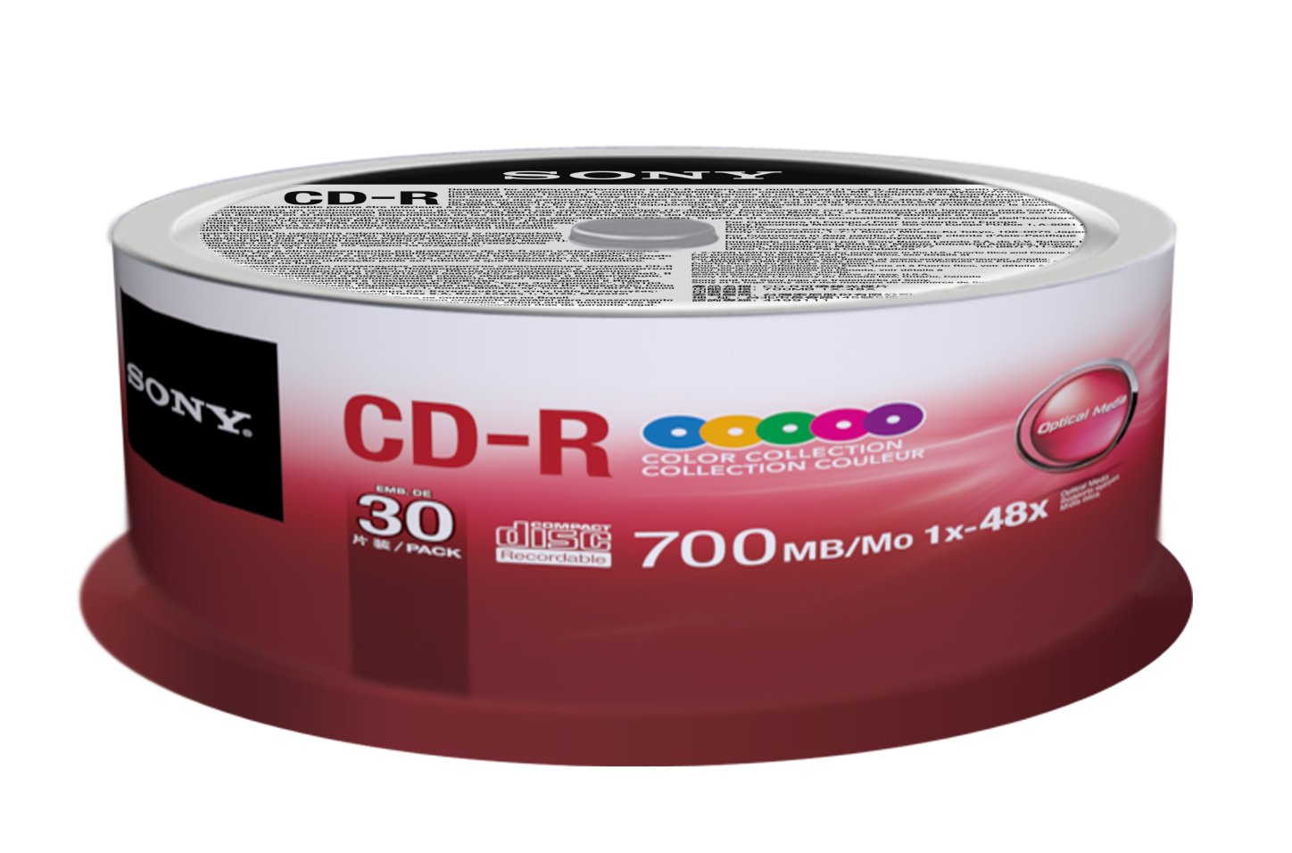 Blank Media Sony 30cdq80xp Cd-r 48 X 80 Min/700 Mb, Paquete De 30 - Venta Internacional.