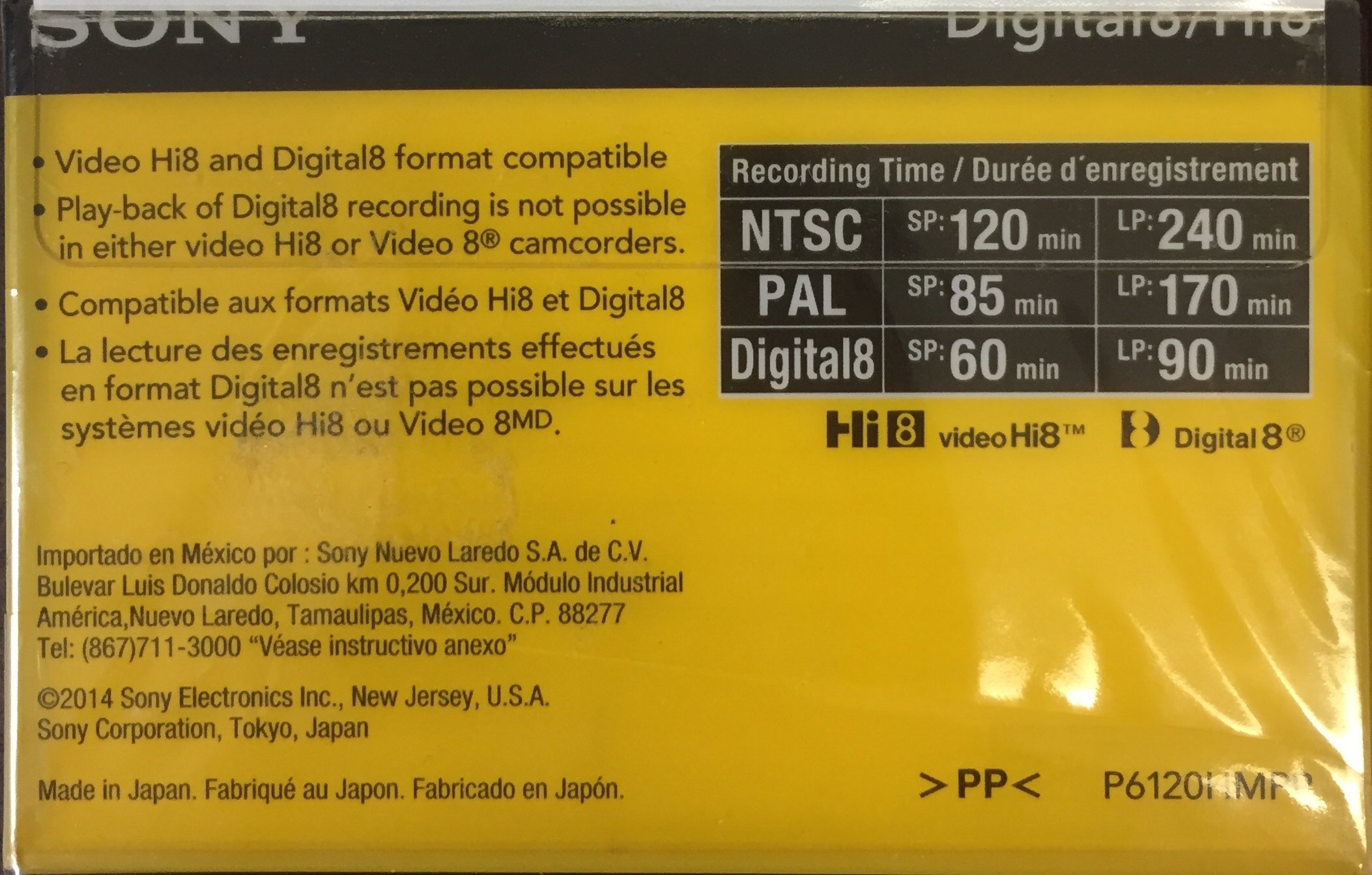 Foto 3 pulgar | Cintas De Casete Para Videocámara Sony Hi-8 Hmpd 120 Min, Paquete De 2 - Venta Internacional.