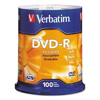 Foto 1 | Discos Dvd-r En Blanco Verbatim Azo Dye, 4,7 Gb, 16x, Paquete De 100 - Venta Internacional.