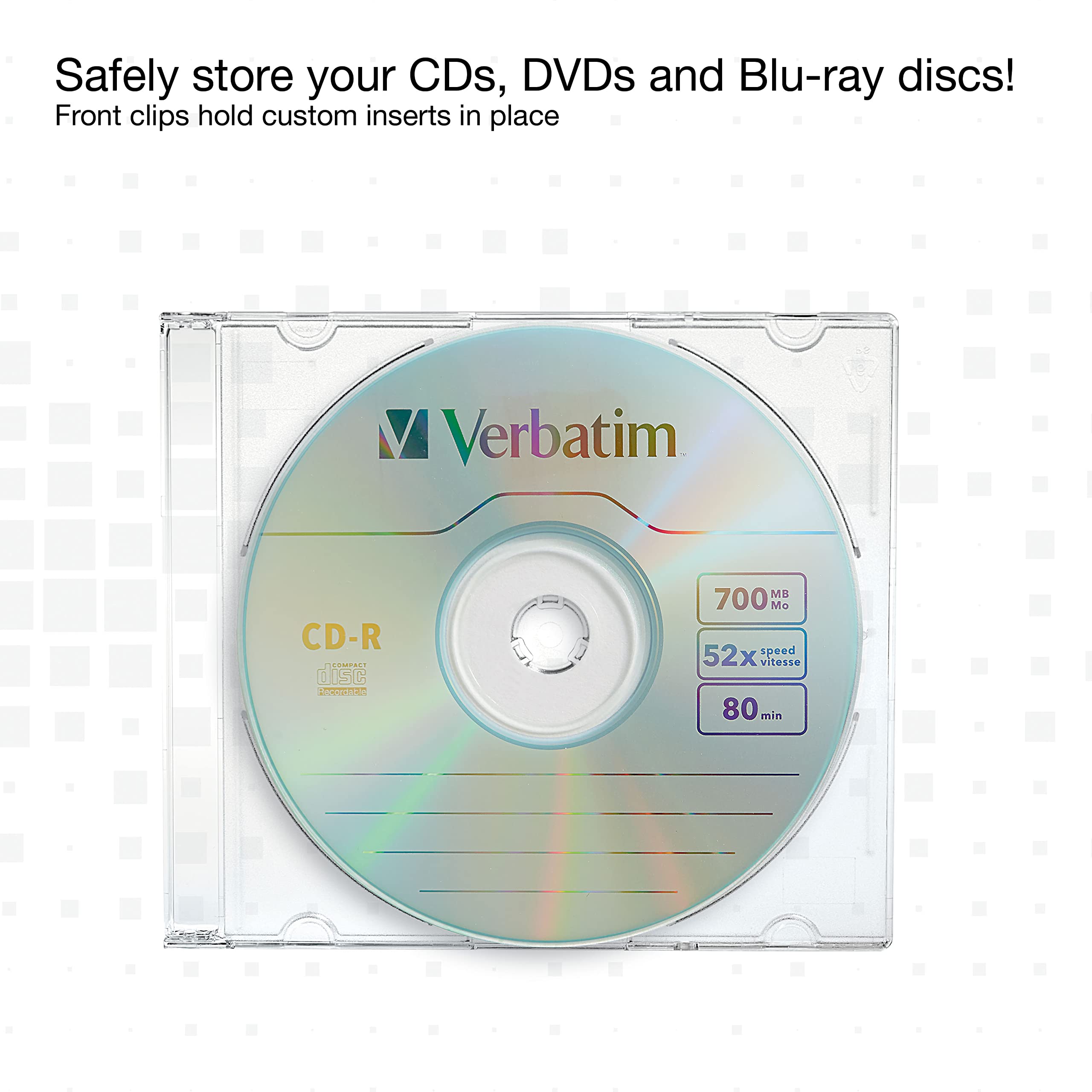 Foto 4 | Estuches De Almacenamiento De Discos Verbatim Cd Dvd Blu-ray Slim, Paquete De 50 - Venta Internacional.