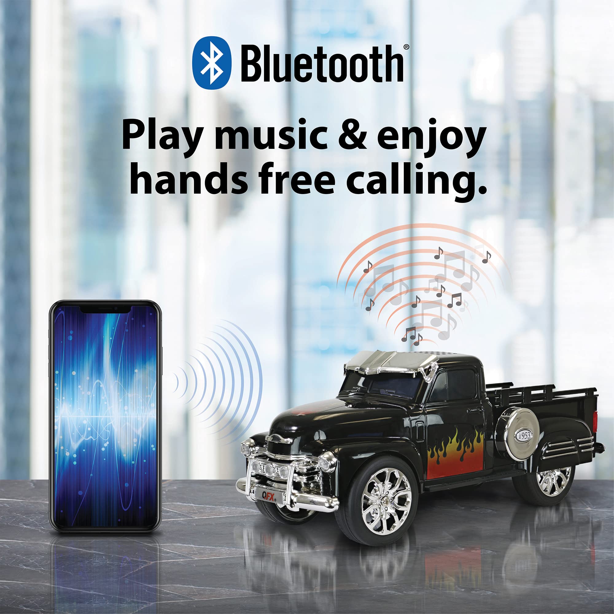 Foto 5 pulgar | Réplica De Camioneta Hot Rod Con Altavoz Qfx Bluetooth 1953 - Venta Internacional.