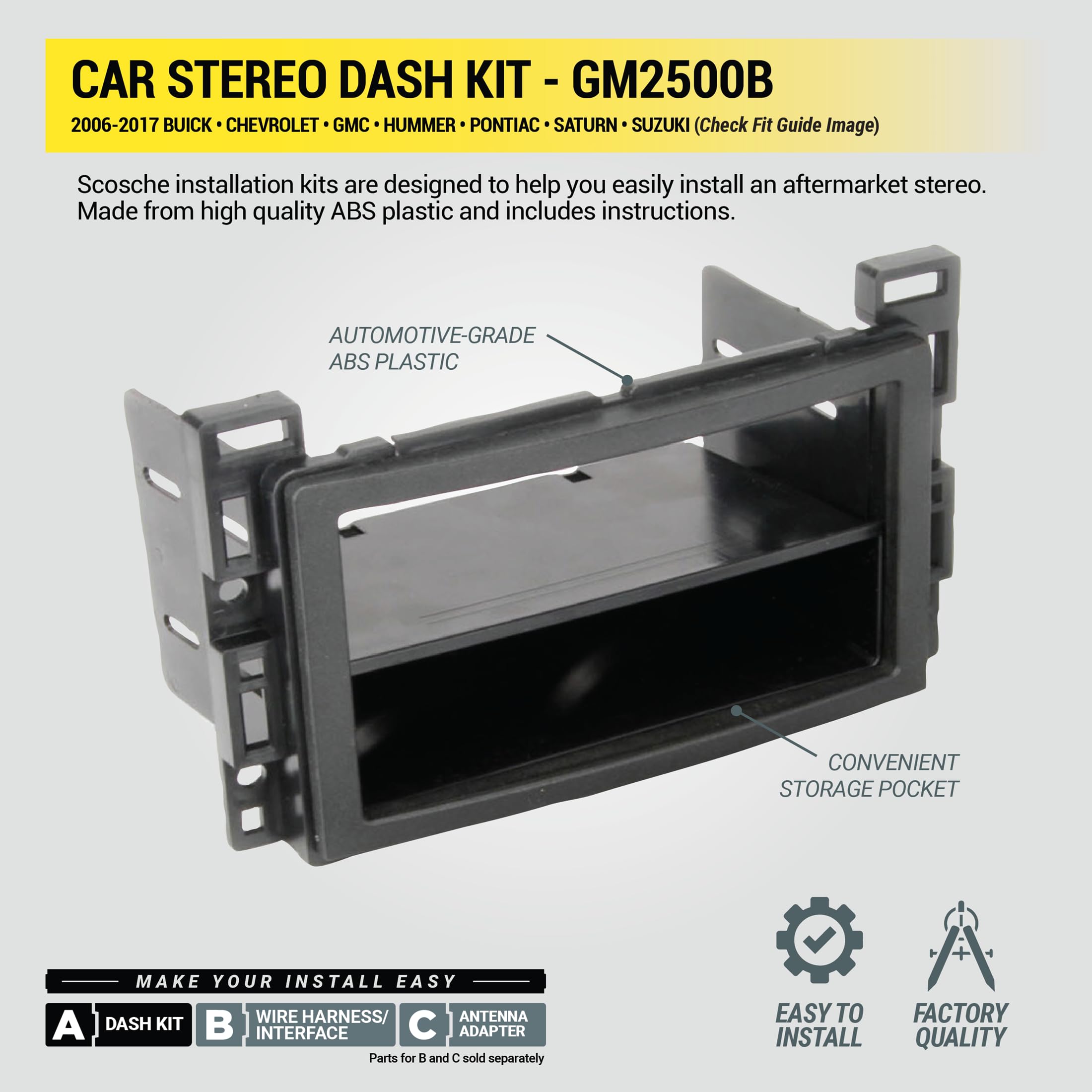 Foto 6 pulgar | Kit De Salpicadero De Instalación Estéreo De Coche Scosche Gm2500b Para Gm - Venta Internacional.