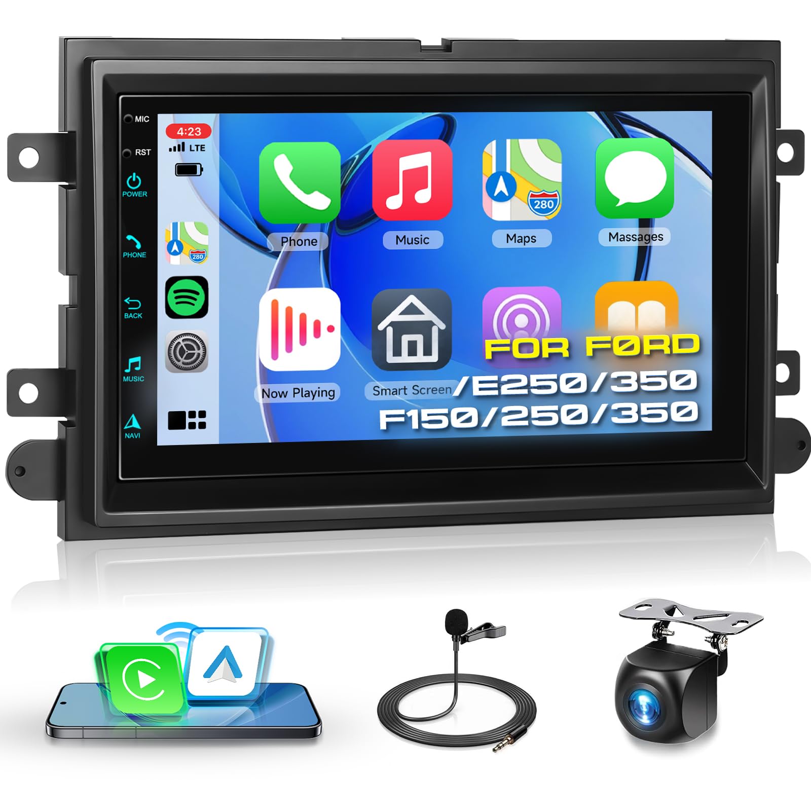 Foto 1 | Radio De Coche Podofo De 2 Gb+64 Gb Con Carplay Inalámbrico Android Auto - Venta Internacional.