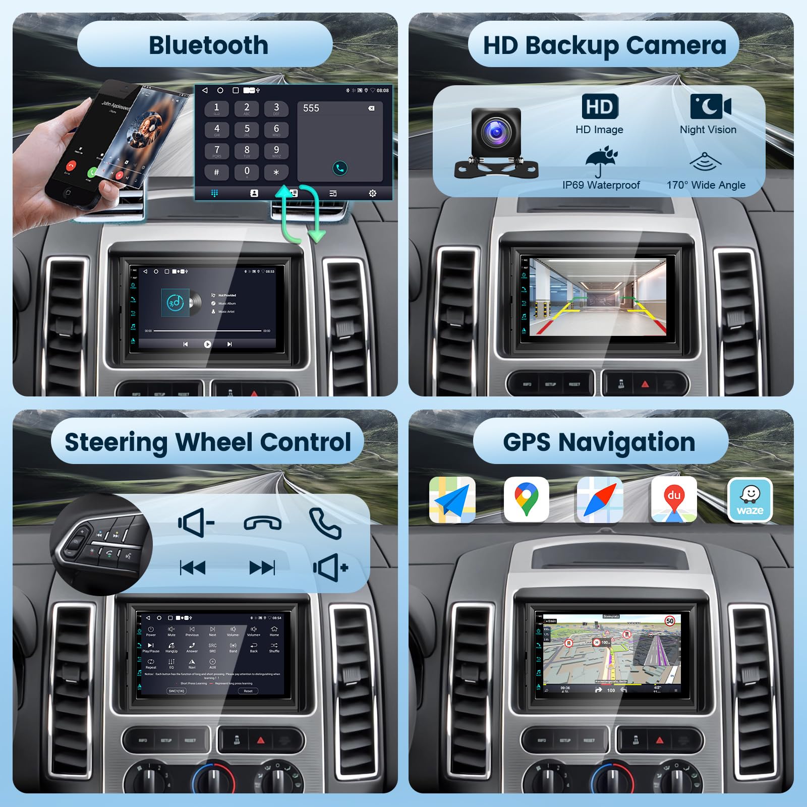 Foto 5 | Radio De Coche Podofo De 2 Gb+64 Gb Con Carplay Inalámbrico Android Auto - Venta Internacional.
