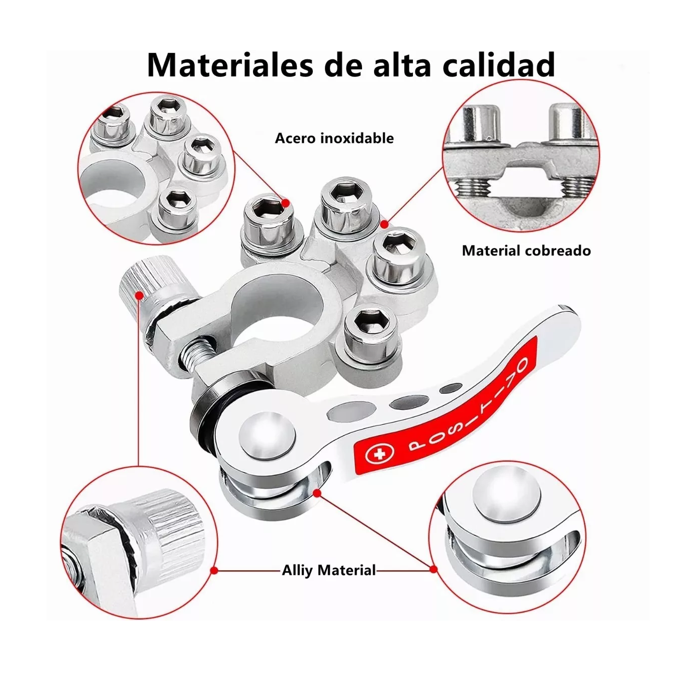 Foto 3 pulgar | Batería Porosa BELUG de Cabeza Pila para Coche Terminales Plata 2 Piezas