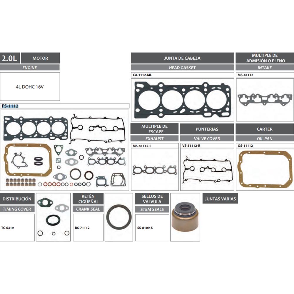 Foto 2 | Juego de Juntas DC FS-1112 para Ford Probe, Mazda MX-6 y 626
