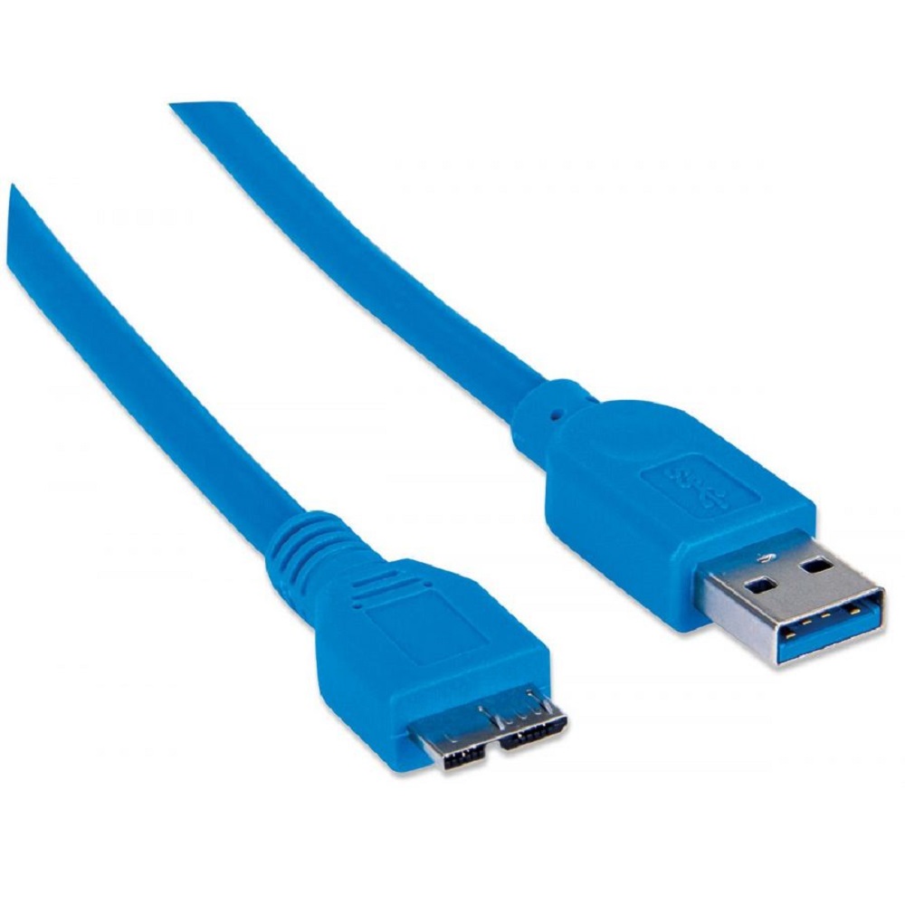 Foto 3 pulgar | Cable Usb A Micro Usb 3.0 Manhattan 2 M Azul 325424