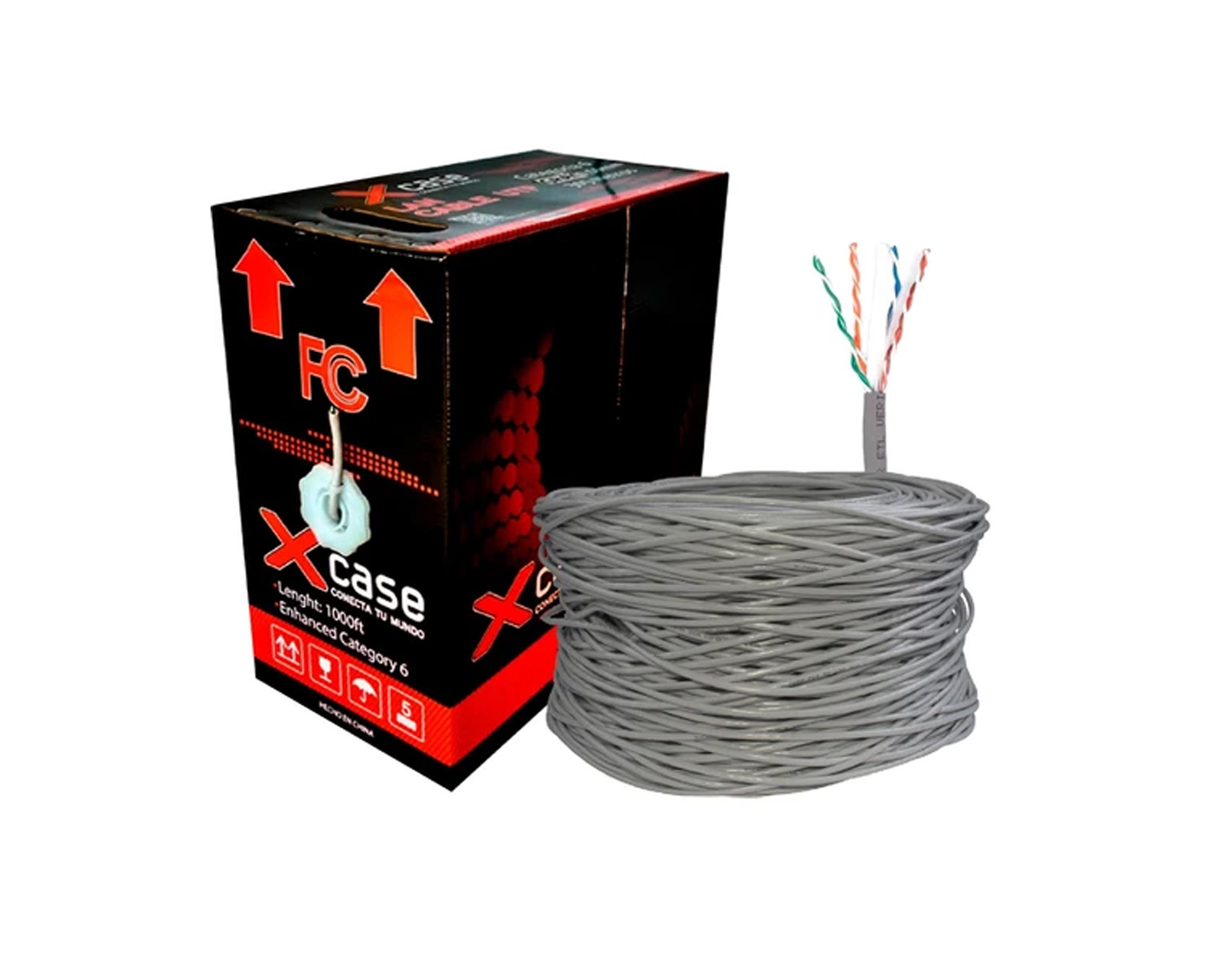 Bobina Xcase Cat 6 Acccable21s Gris