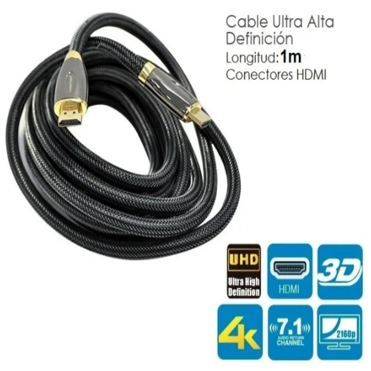 Foto 4 pulgar | Cable HDMI Master Ultra-HD Conectores Chapados en Oro