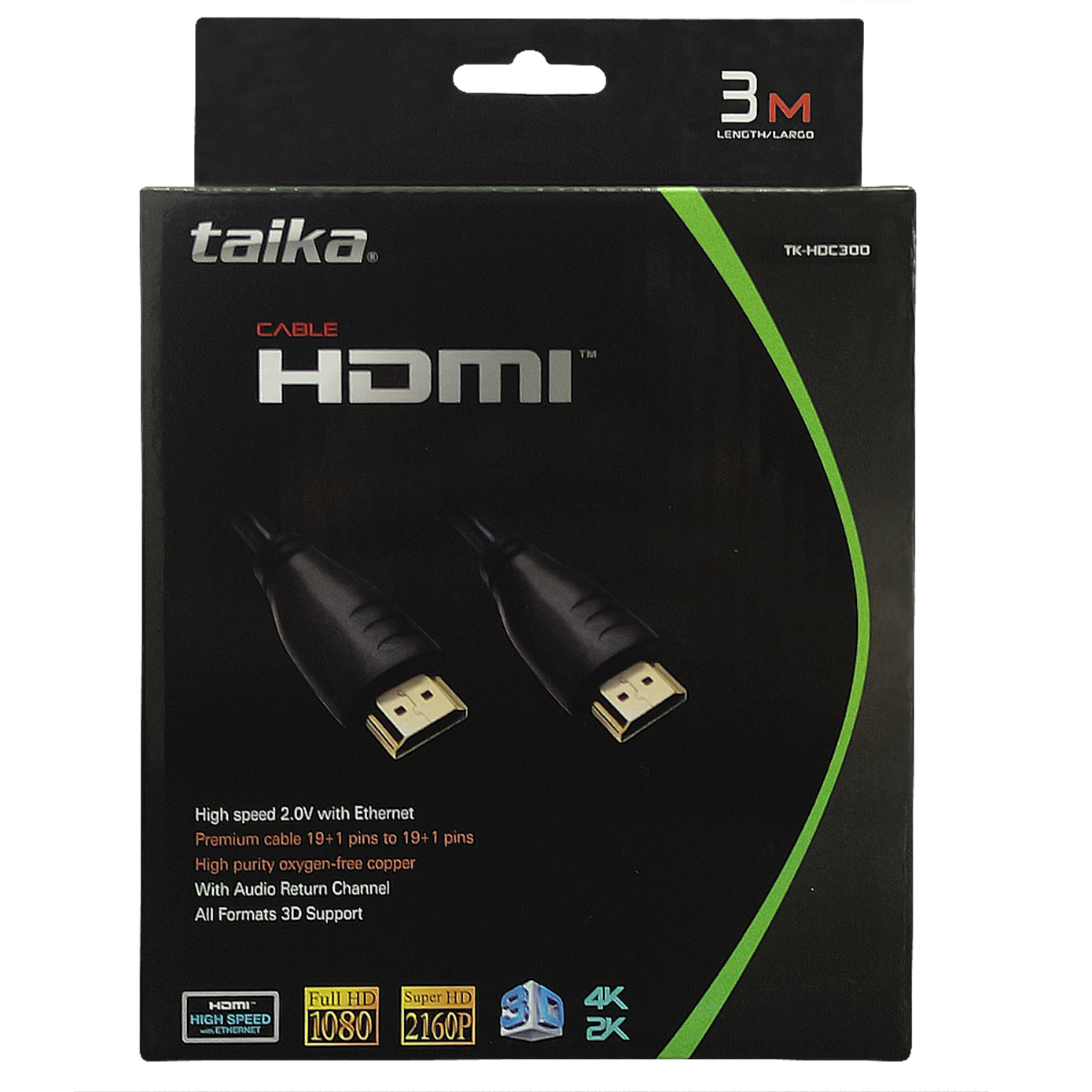Foto 3 pulgar | Cable Hdmi Taika 3 m 2k/4k/3d/full Hd/super Hd 60hz