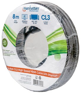 Foto 3 | Cable HDMI de Alta Velocidad Manhattan 353960 color Negro con Ethernet para Pared 8 m