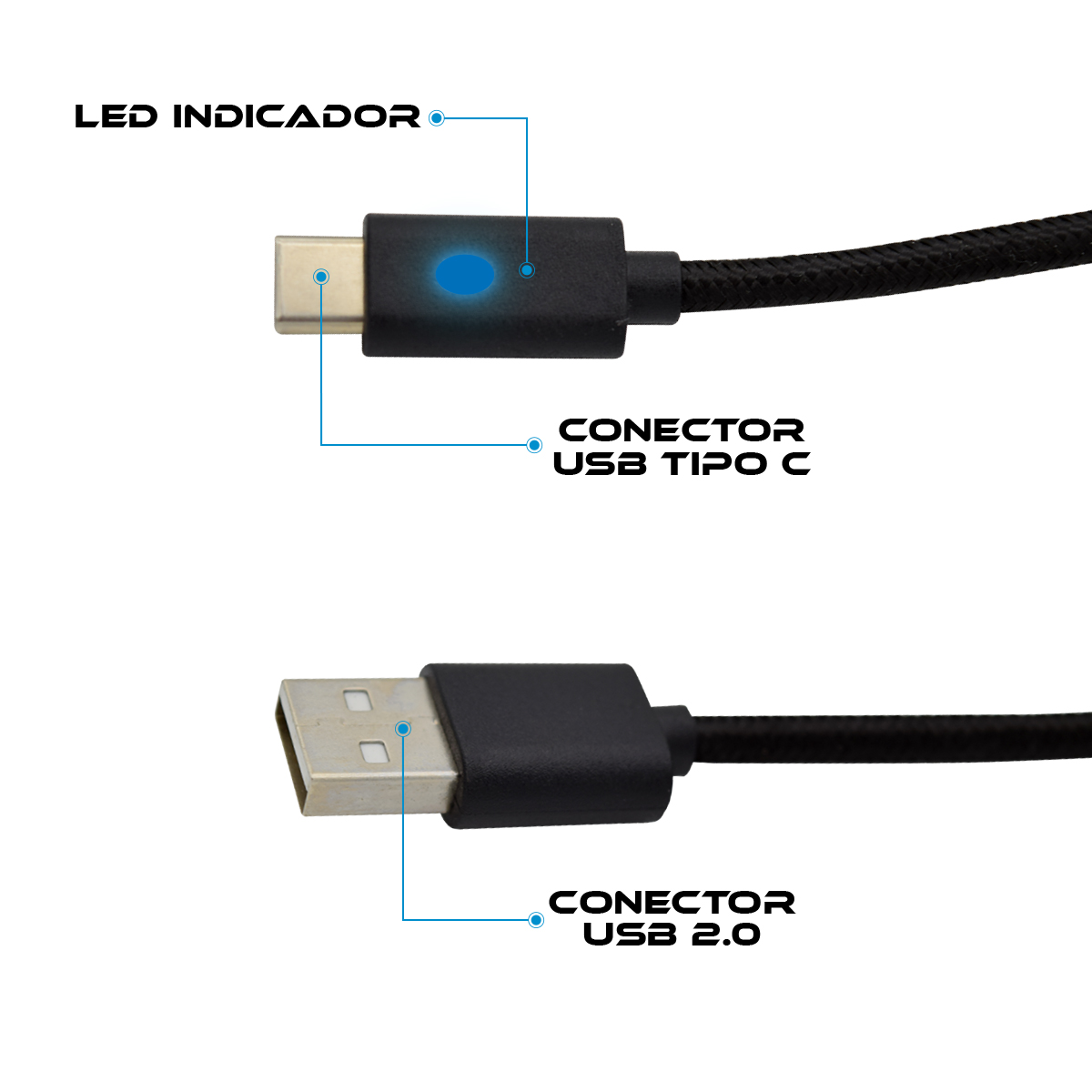 Foto 3 pulgar | Cable USB Tipo C de 3 M para Carga y Datos de Smartphones y Tablets