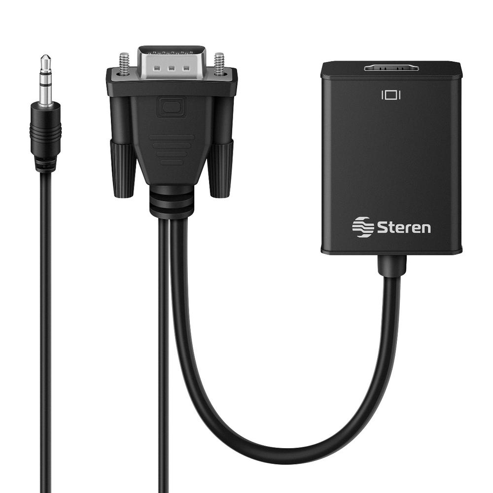 Convertidor VGA Steren + Plug 3,5 mm a HDMI