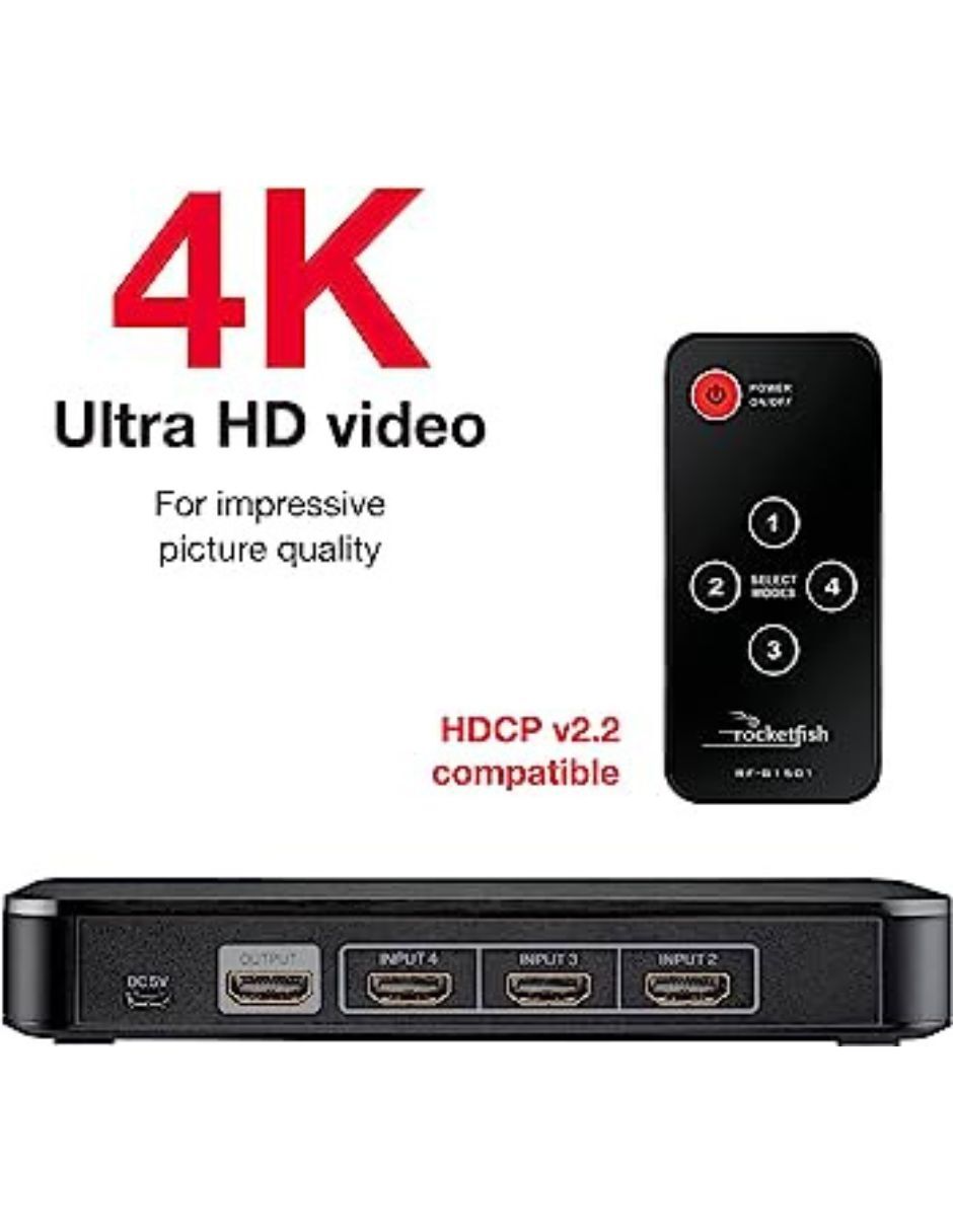 Foto 3 pulgar | Caja Hdmi 4 Puertos 4k