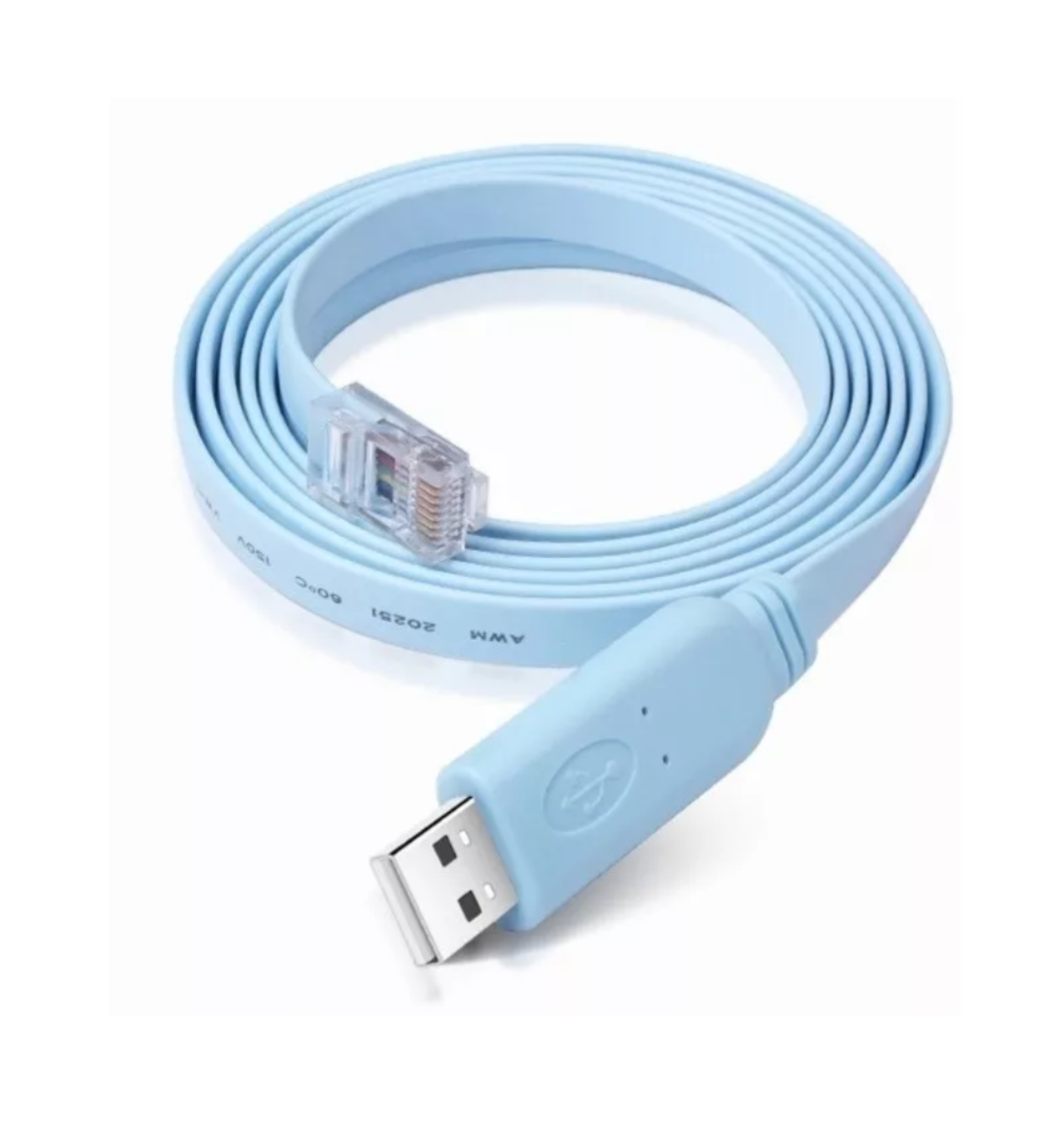 Foto 1 | Cable Rj45 Macho a USB Hembra Consola Cisco Ethernet Cat E5 Azul Claro