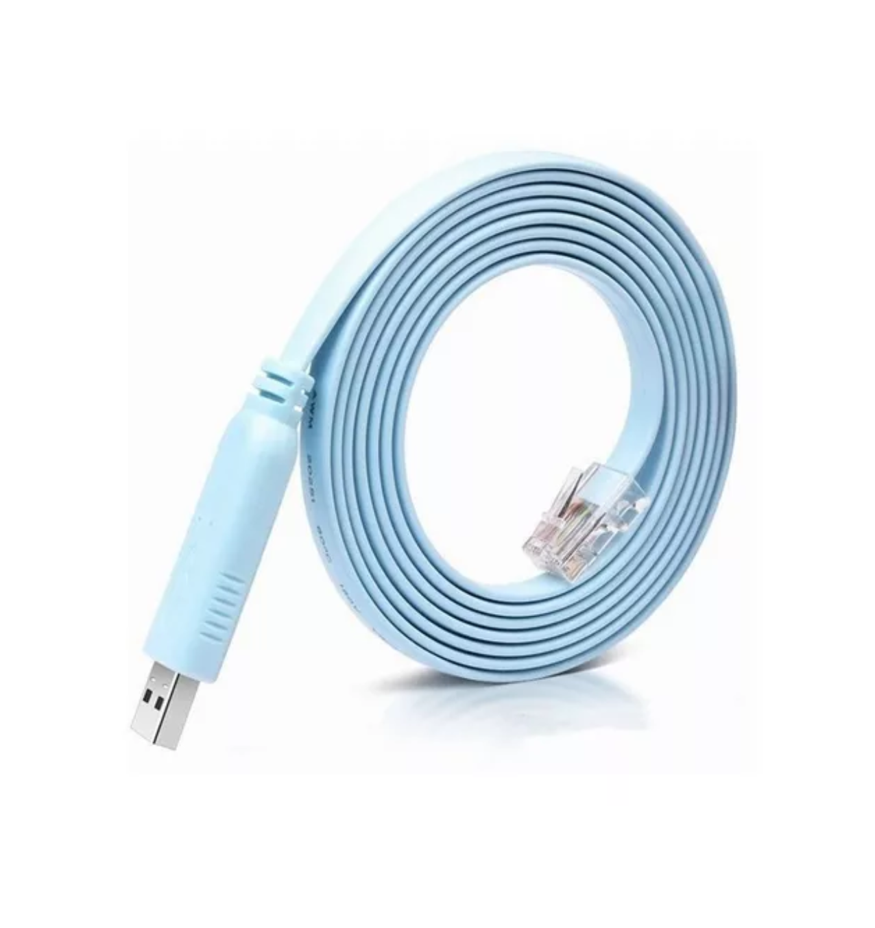 Foto 5 pulgar | Cable Rj45 Macho a USB Hembra Consola Cisco Ethernet Cat E5 Azul Claro