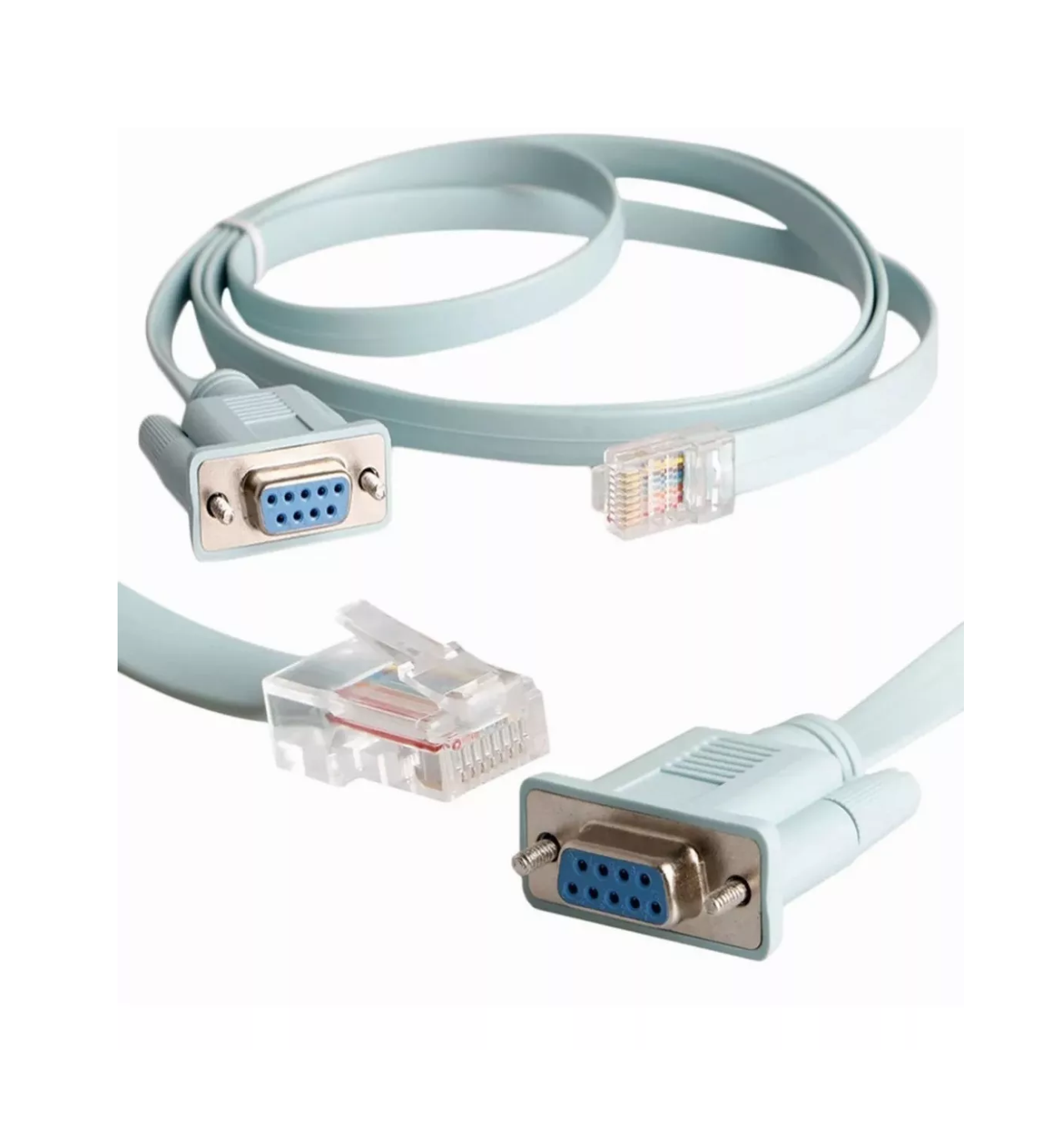 Foto 3 pulgar | Cable Consola Cisco Rj45 A Db9 Rs232 Adaptador Azul Claro