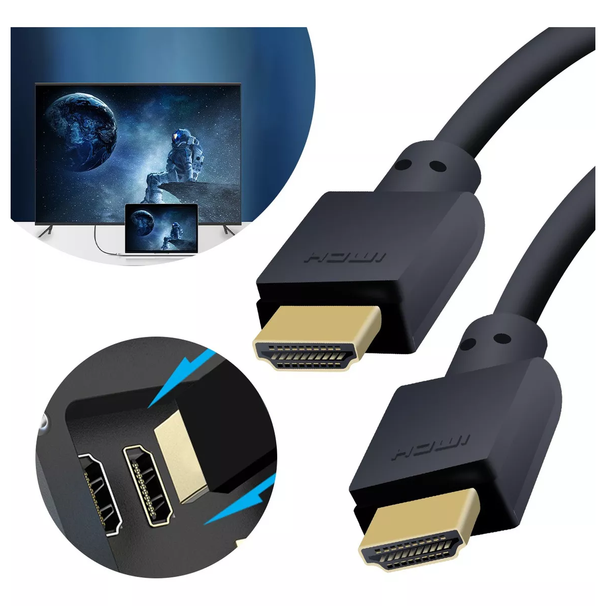 Foto 3 pulgar | Cable HDMI 4K Versión 2.0 Eo Safe Imports ESI-11259 Negro 5 m