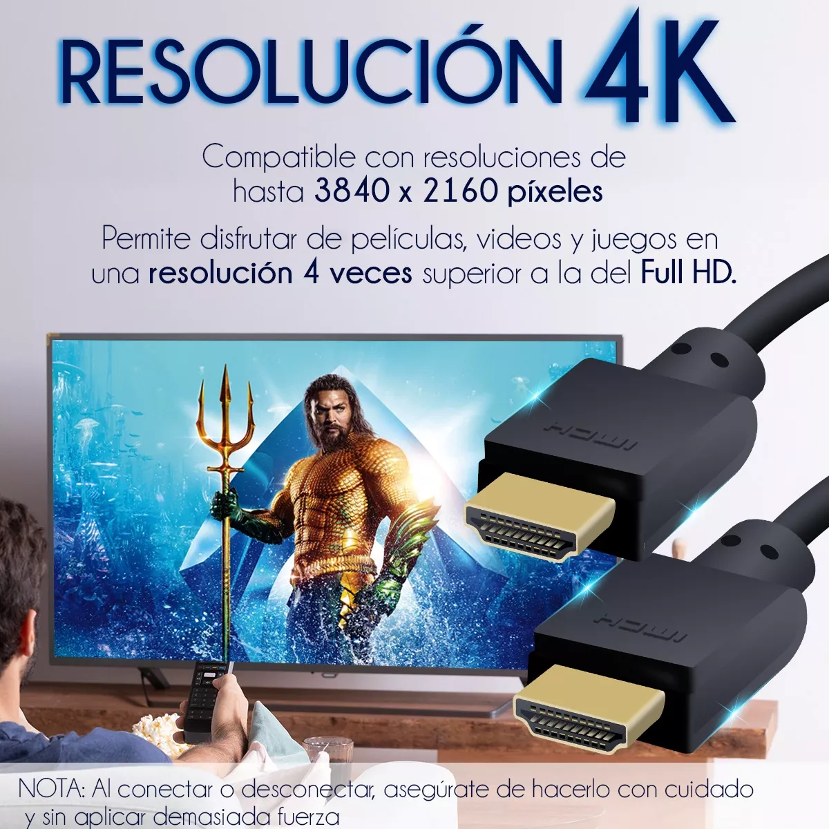 Foto 4 pulgar | Cable HDMI 4K Versión 2.0 Eo Safe Imports ESI-11259 Negro 5 m