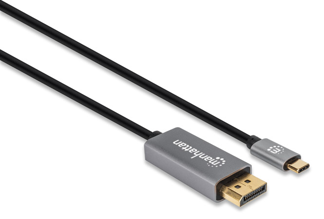 Foto 3 pulgar | Cable Adaptador USB-C a Displayport Manhattan Negro 8k@60hz 3 m