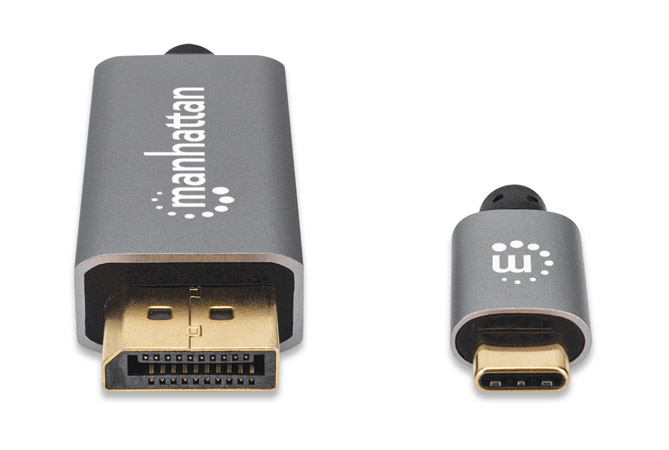 Foto 4 pulgar | Cable Adaptador USB-C a Displayport Manhattan Negro 8k@60hz 3 m