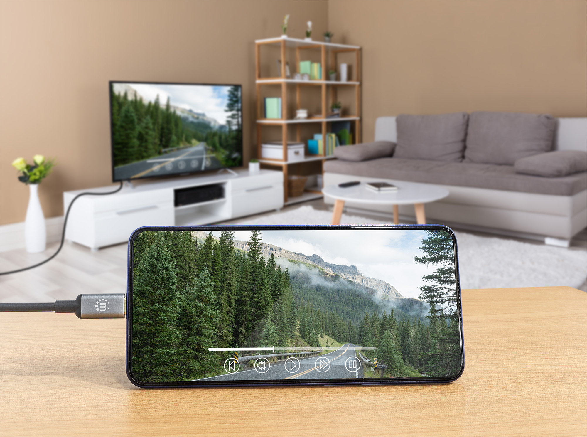 Foto 8 pulgar | Cable Adaptador USB-C a HDMI Manhattan Negro 4k@60hz 1 m