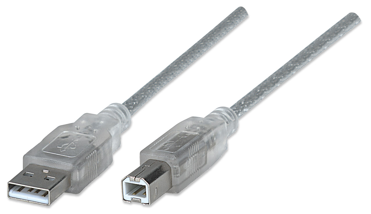 Cable Usb 2.0 De Alta Velocidad Manhattan 340465 Plateado Translúcido 4.5m