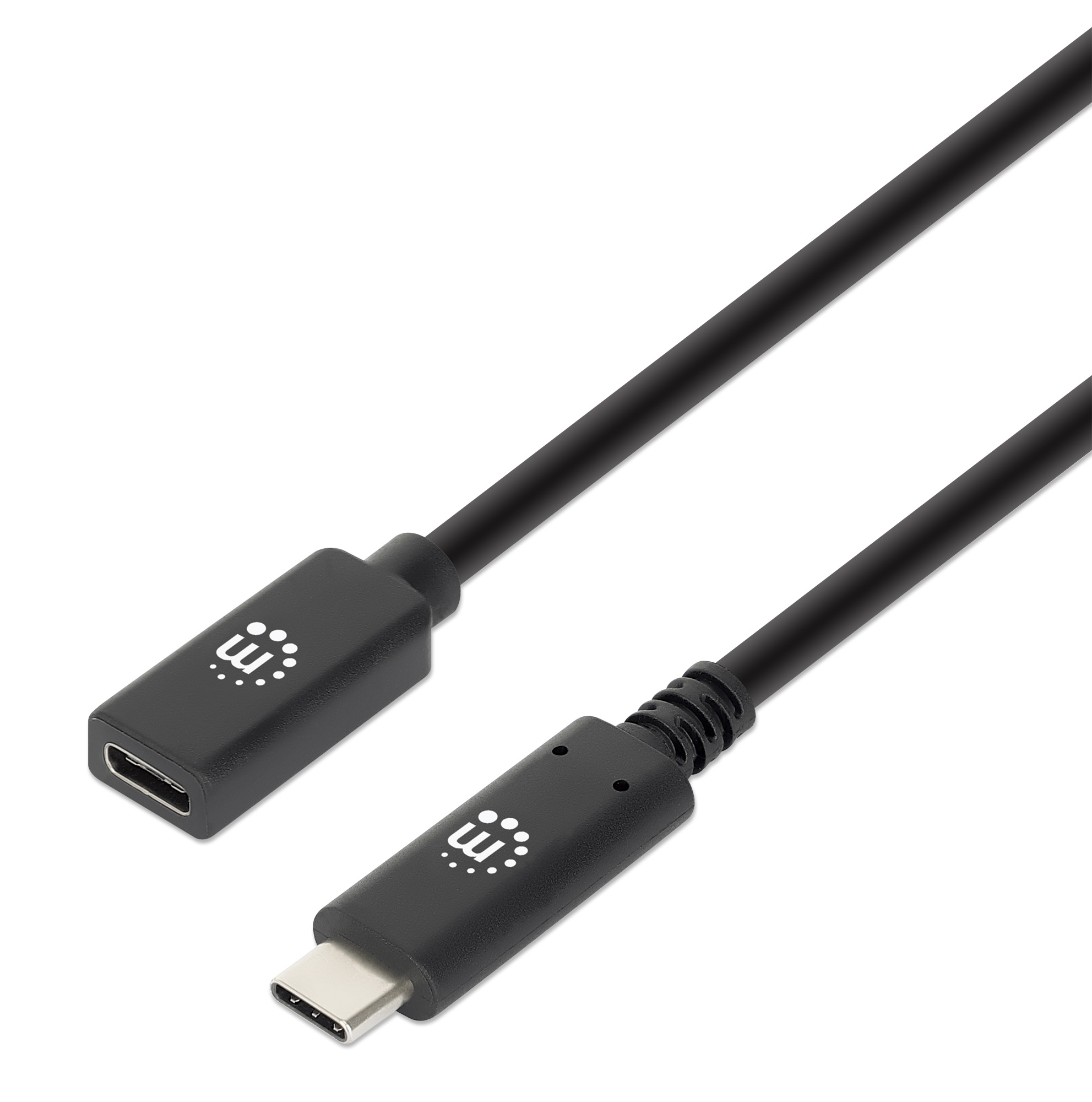 Cable Extensión Usb-c Súper Velocidad+ Negro Manhattan 50 Cm