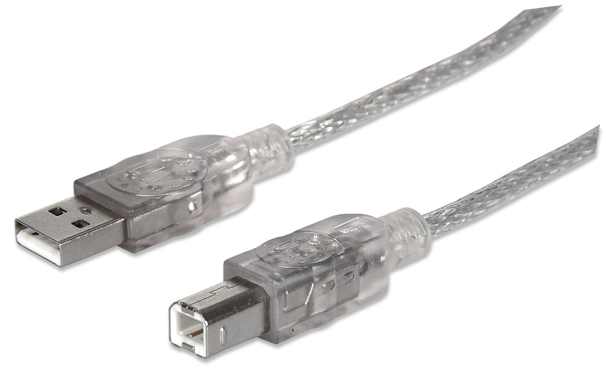 Foto 2 pulgar | Cable Usb B De Alta Velocidad Manhattan 345408 Plateado 5m