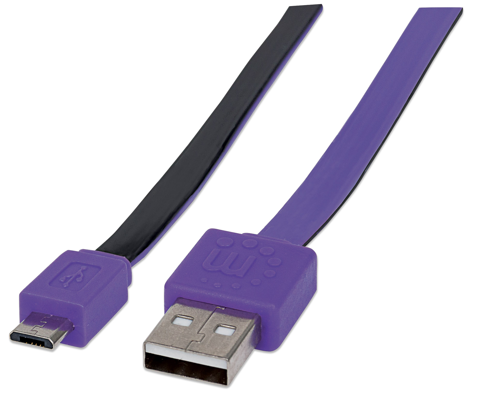 Foto 2 pulgar | Cable Micro-b Usb De Alta Velocidad Manhattan 391368 Negro/morado 1m