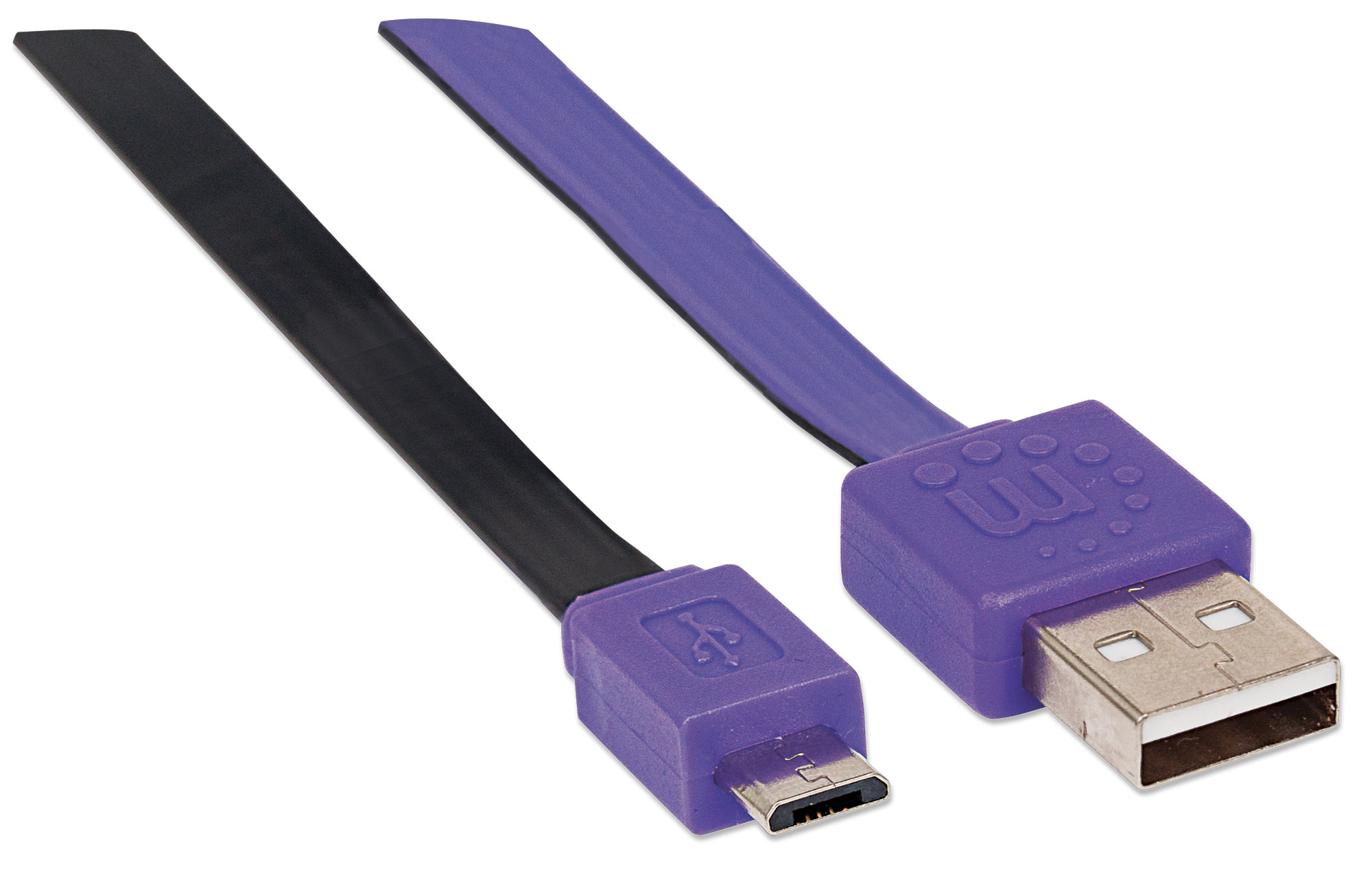 Foto 2 | Cable Micro-b Usb De Alta Velocidad Manhattan 391368 Negro/morado 1m