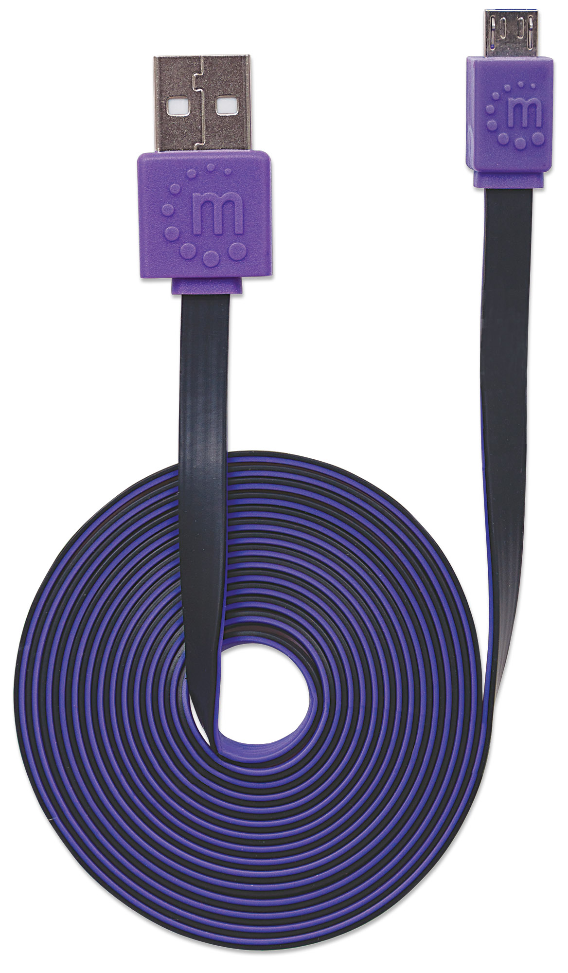 Foto 5 | Cable Micro-b Usb De Alta Velocidad Manhattan 391368 Negro/morado 1m