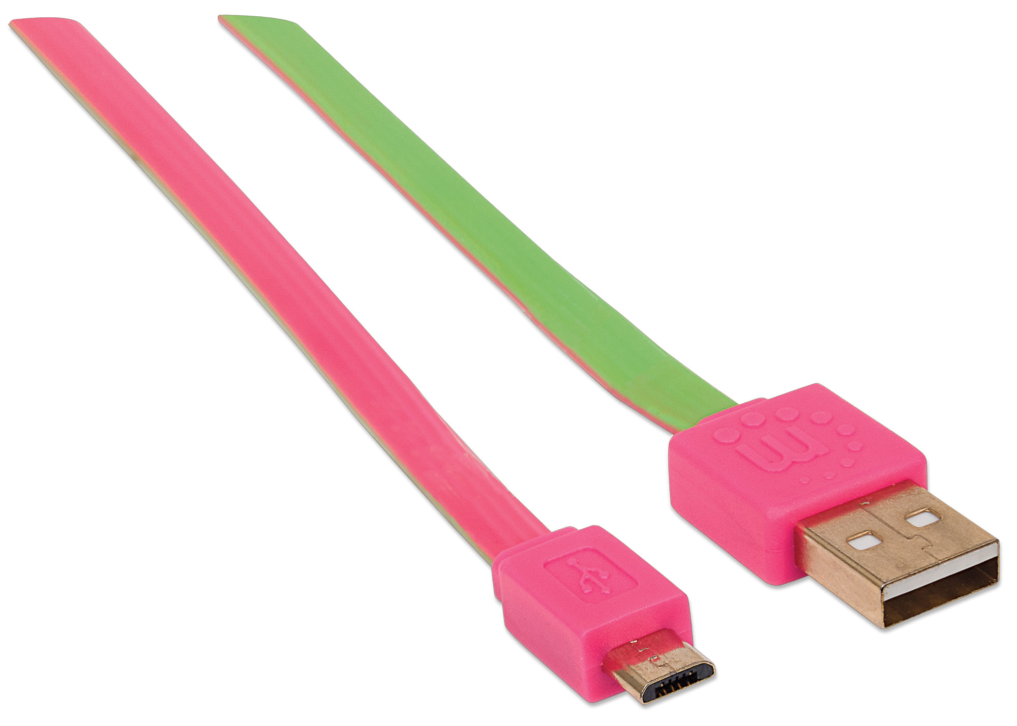 Foto 3 pulgar | Cable Micro-b Usb De Alta Velocidad Manhattan 391443 Rosa/verde 1m