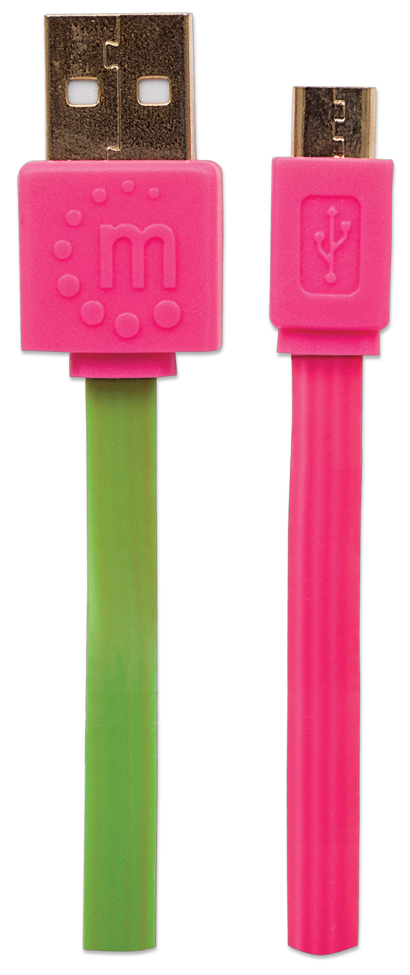 Foto 5 pulgar | Cable Micro-b Usb De Alta Velocidad Manhattan 391443 Rosa/verde 1m