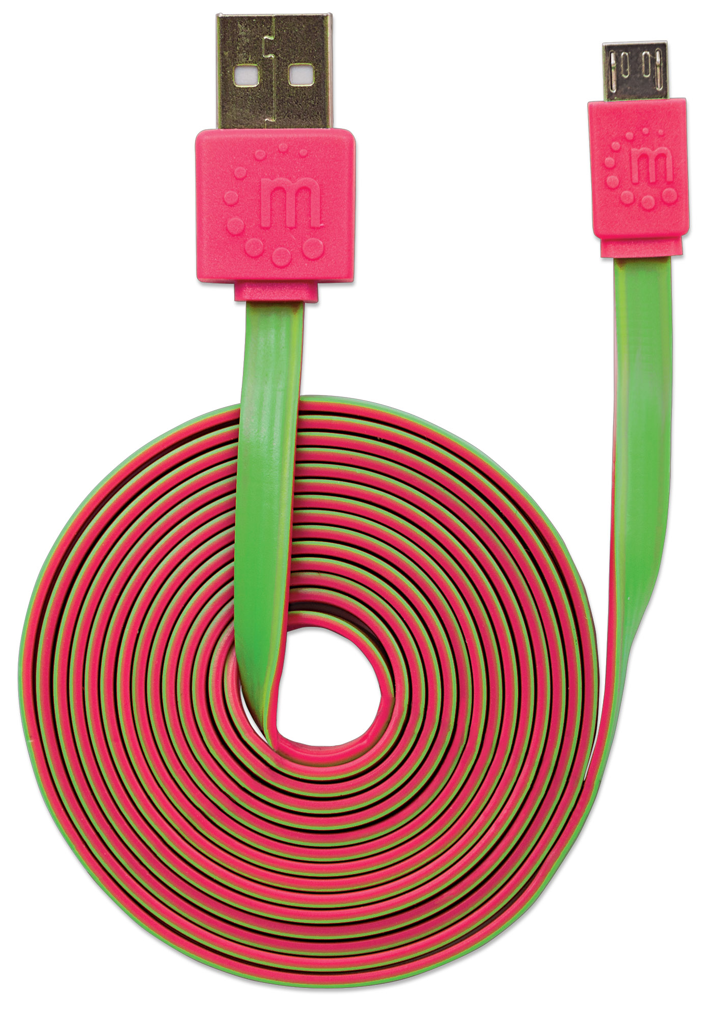 Foto 5 | Cable Micro-b Usb De Alta Velocidad Manhattan 391443 Rosa/verde 1m