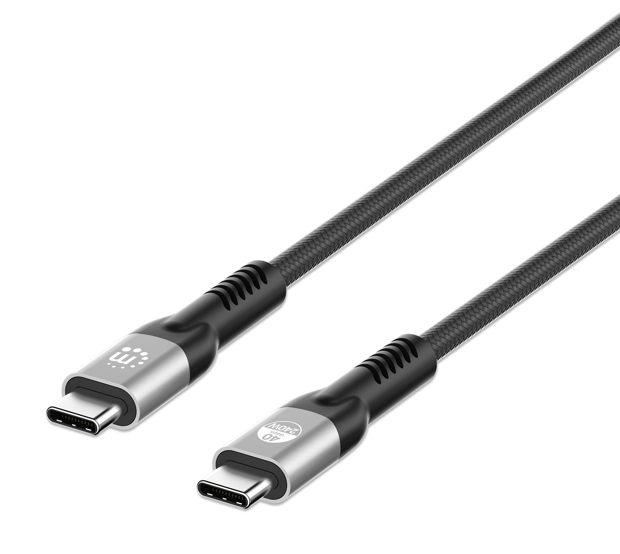 Cable Usb-c Para Carga Y Video De Súper Velocidad+ Negro Manhattan 1m