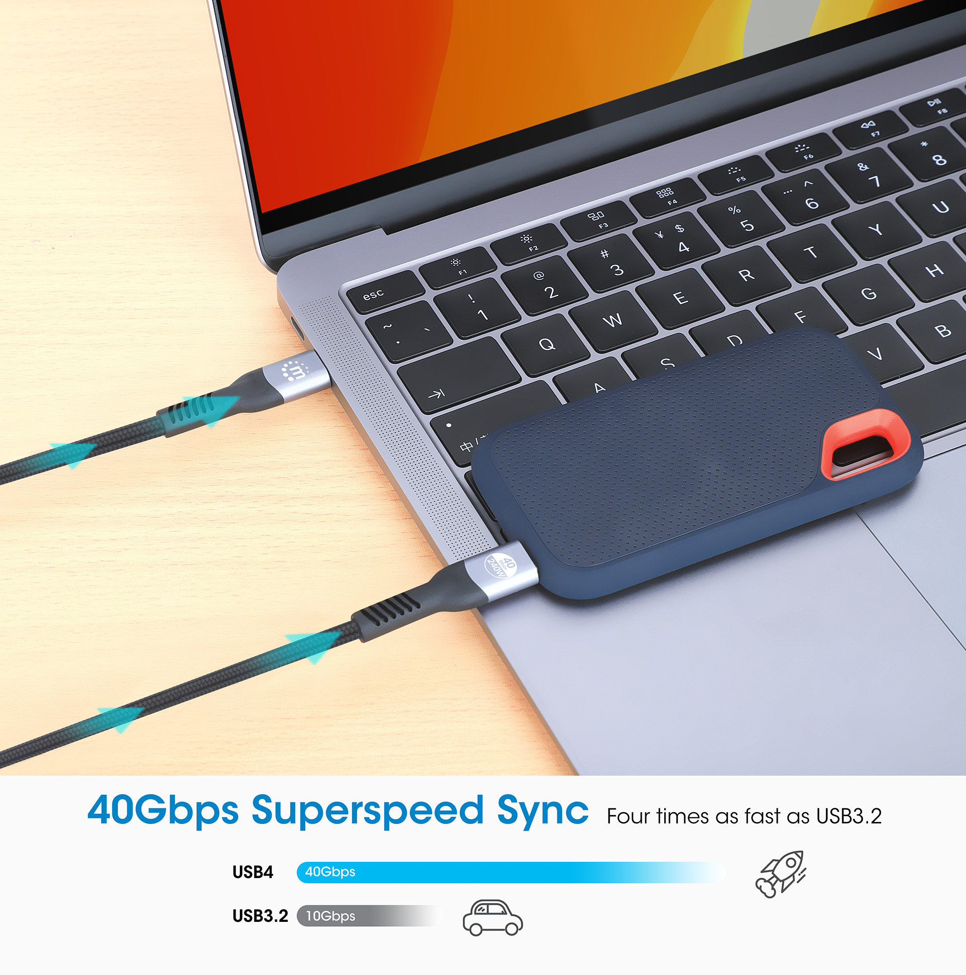 Foto 8 pulgar | Cable Usb-c Para Carga Y Video De Súper Velocidad+ Negro Manhattan 1m