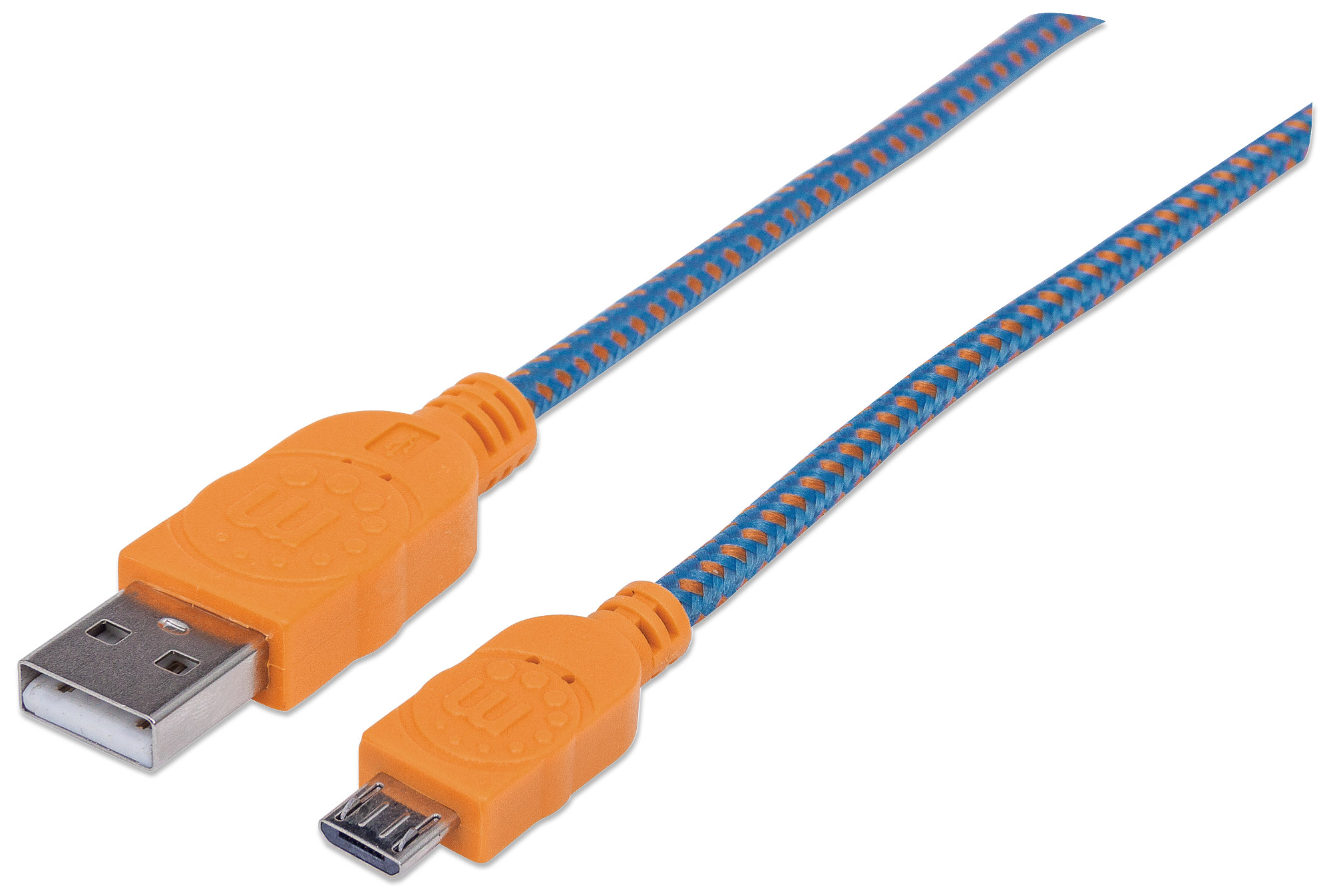 Cable USB Micro-B de Alta Velocidad Manhattan 352734 Azul y Naranja 1 m