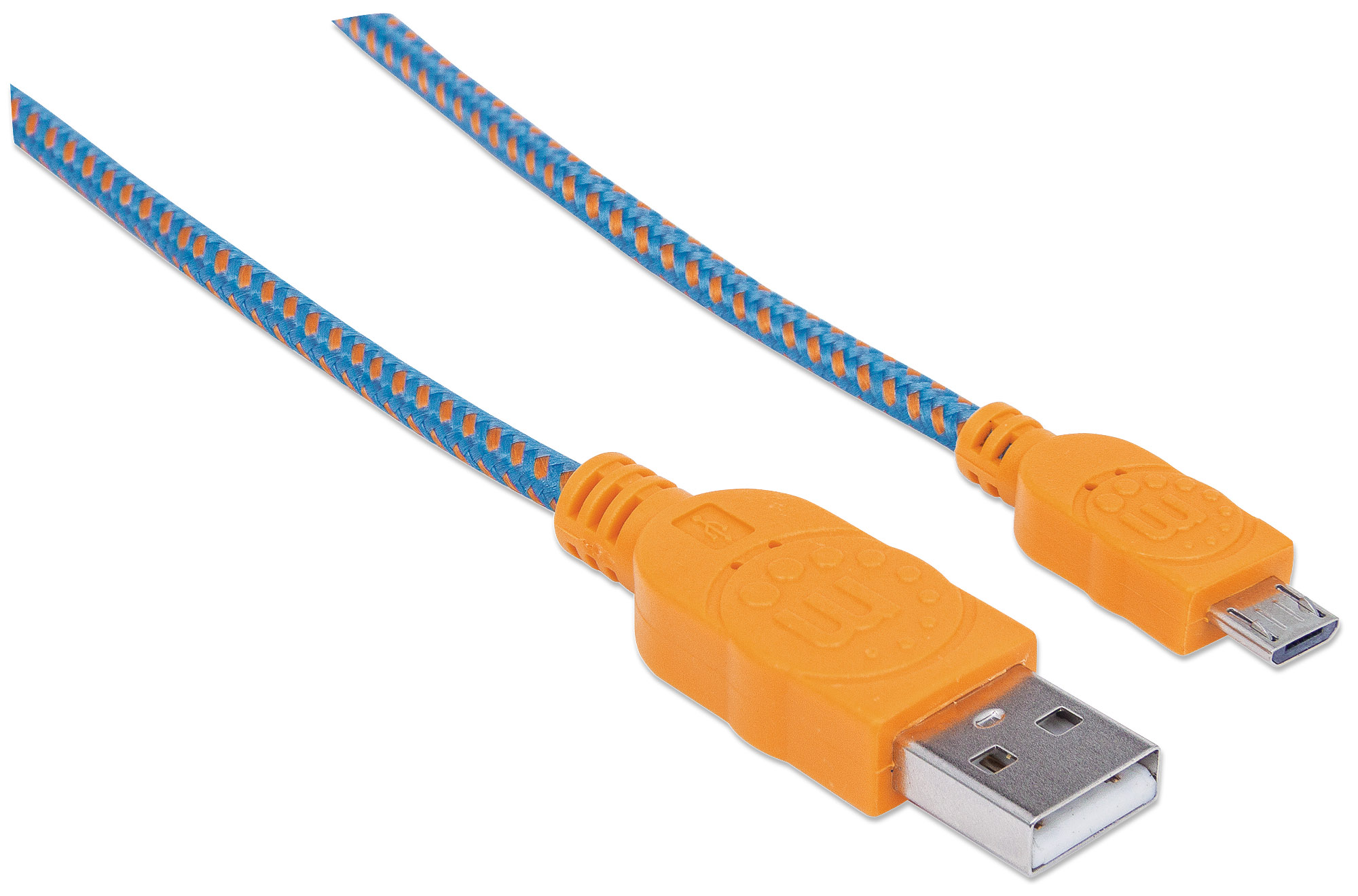 Foto 3 pulgar | Cable USB Micro-B de Alta Velocidad Manhattan 352734 Azul y Naranja 1 m