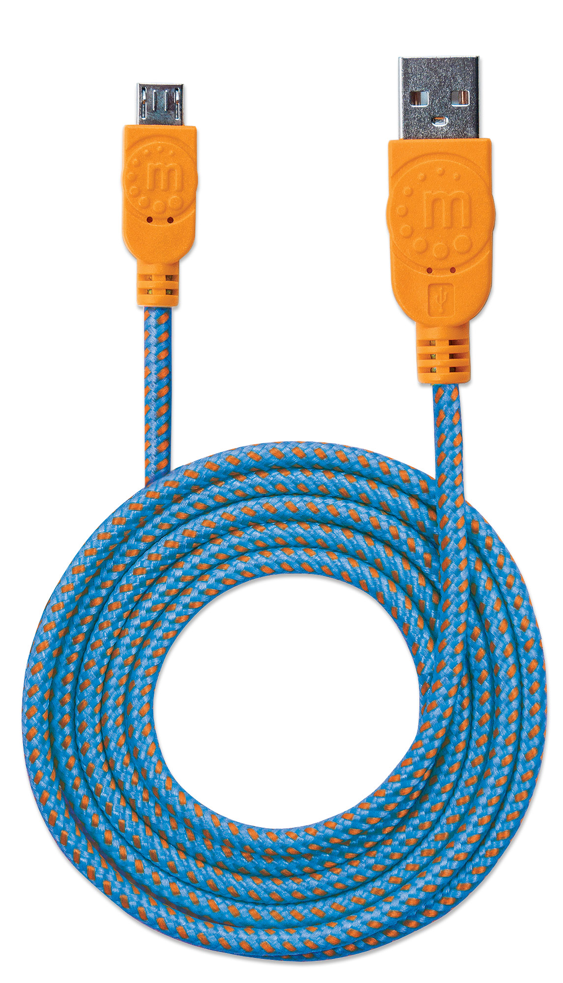 Foto 6 pulgar | Cable USB Micro-B de Alta Velocidad Manhattan 352734 Azul y Naranja 1 m