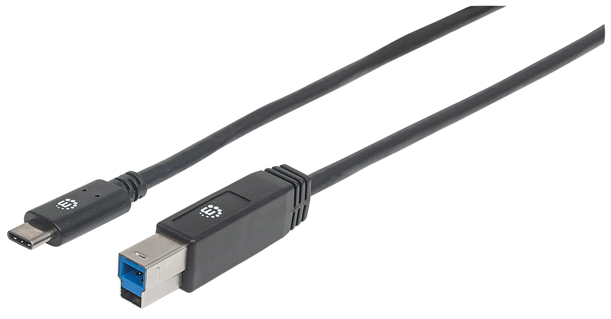 Cable USB-C Manhattan de Súper Velocidad a USB-B 2 m Negro