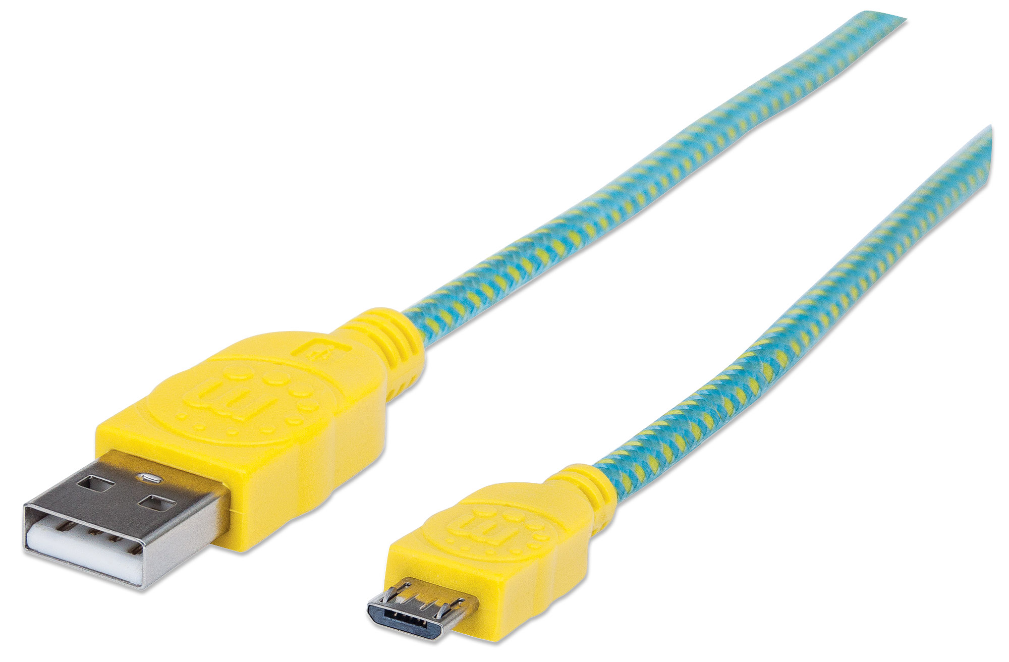 Cable USB Micro-B de Alta Velocidad Manhattan 352710 Turquesa y Amarillo 1 m