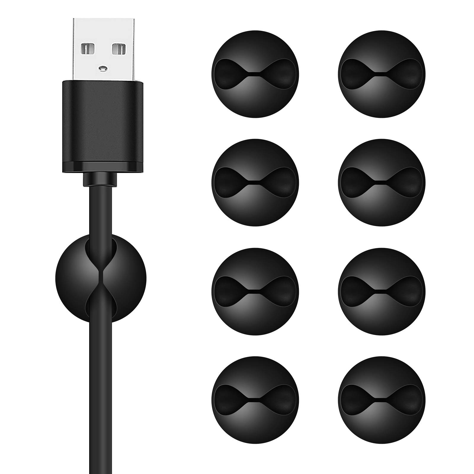 Foto 7 | Clips Adhesivos Para Cables Chefbee, Negro, Paquete De 8 Soportes Para Cables - Venta Internacional.