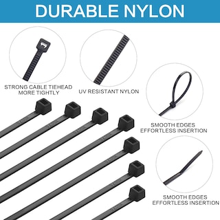 Foto 3 | Cable De Nailon Autoblocante Rienar De 15 Cm Con Cremallera, 1000 Unidades, Color Negro - Venta Internacional.