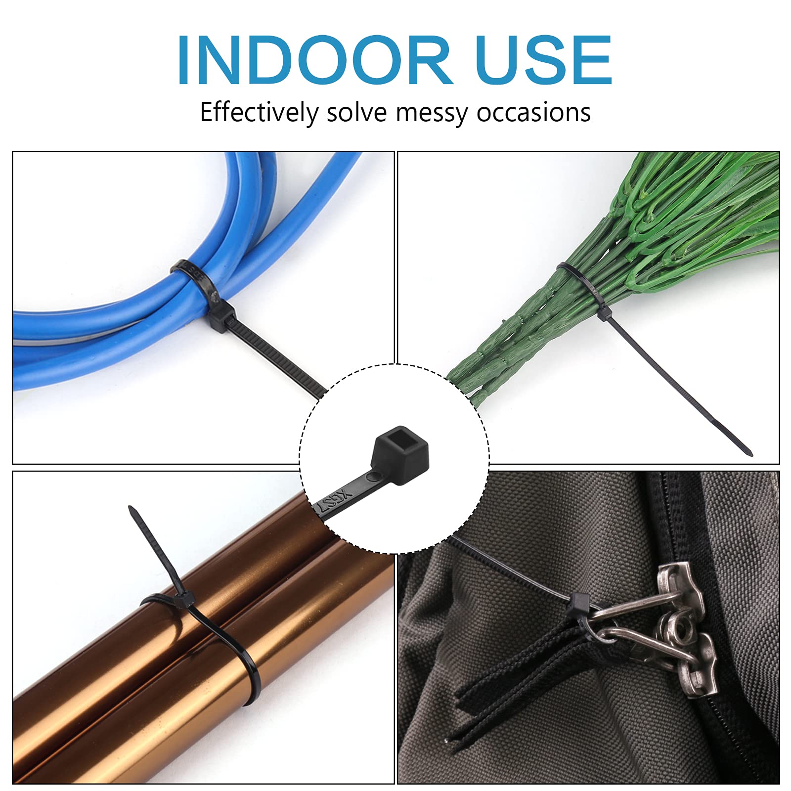 Foto 7 pulgar | Cable De Nailon Autoblocante Rienar De 15 Cm Con Cremallera, 1000 Unidades, Color Negro - Venta Internacional.