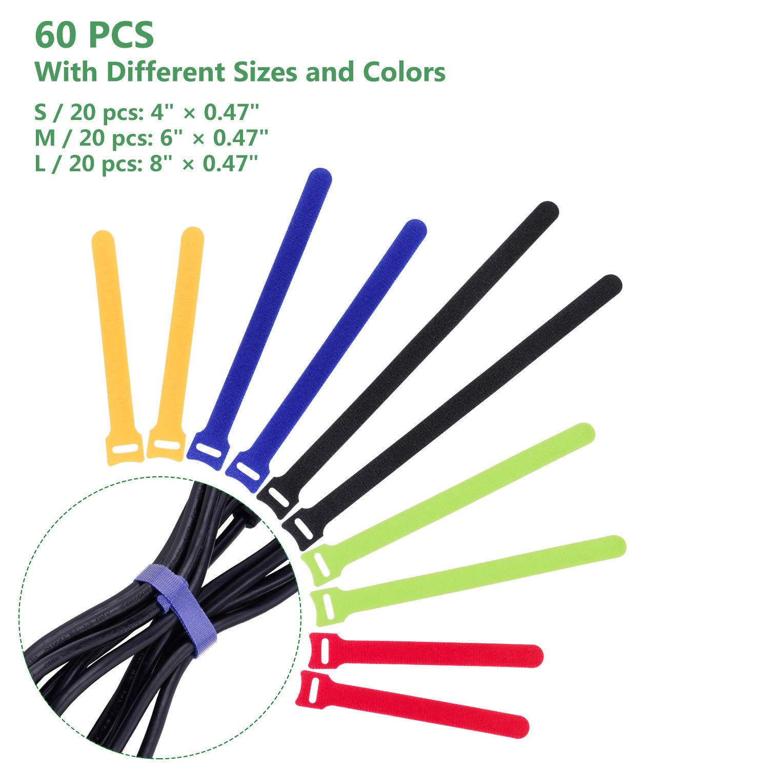 Foto 3 pulgar | Bridas Oneleag 60 Piezas para Cables - Venta Internacional